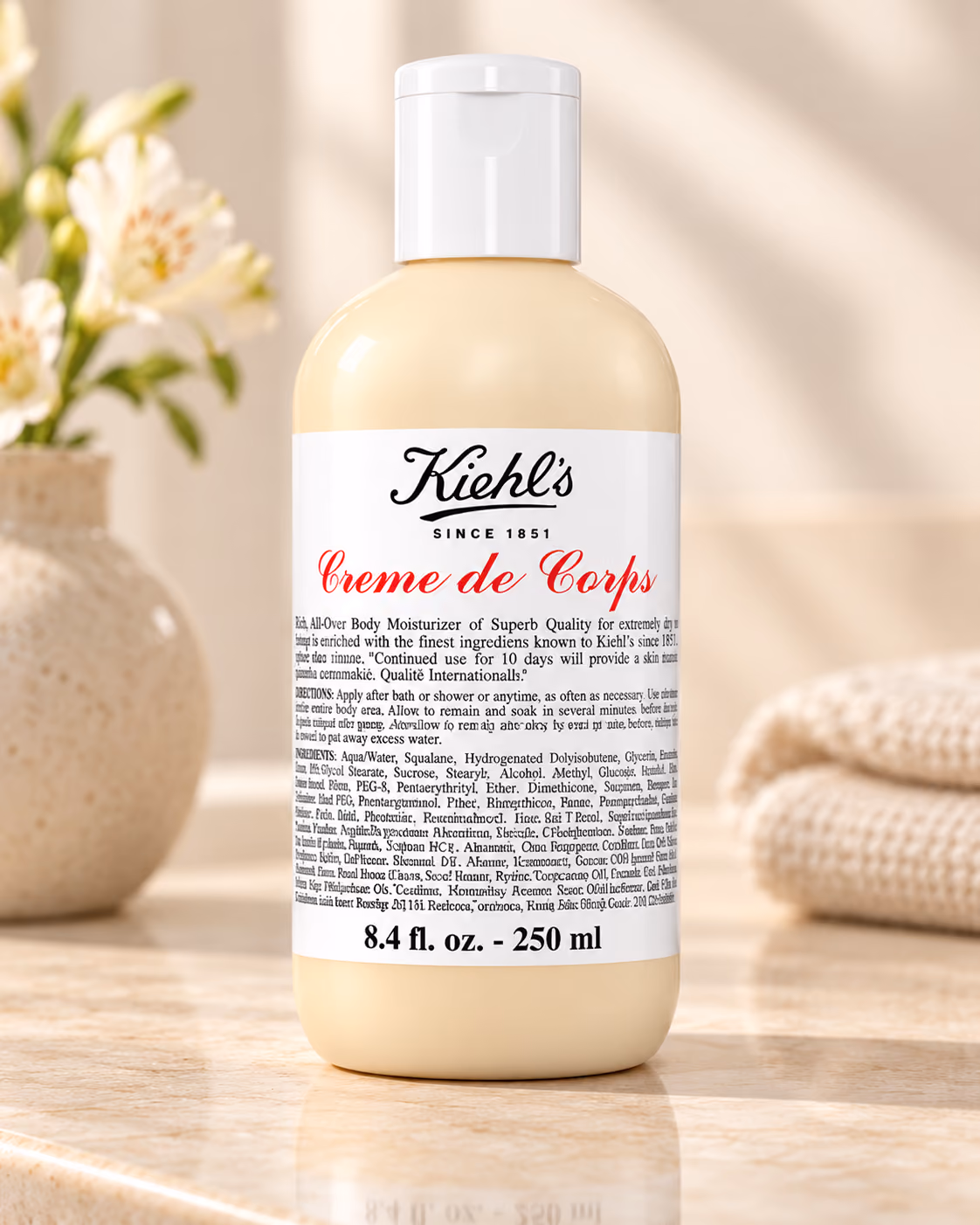 Kiehl’s Creme de Corps, интерьерная фотография упаковки