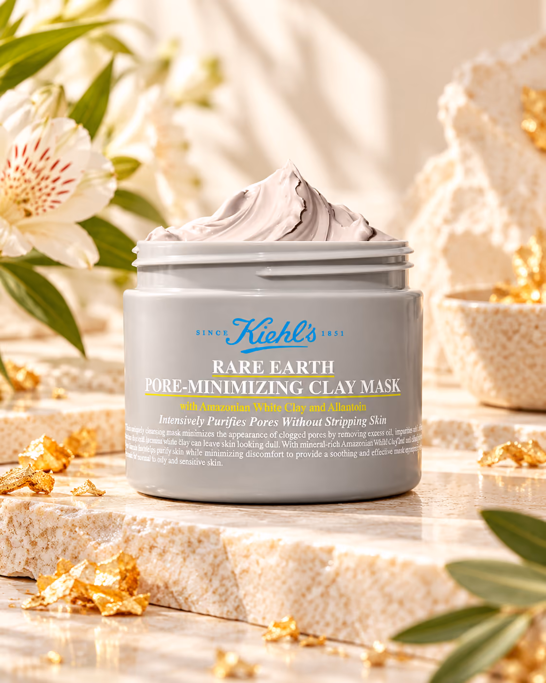Kiehl’s Rare Earth Pore-Minimizing Clay Mask, интерьерная фотография упаковки